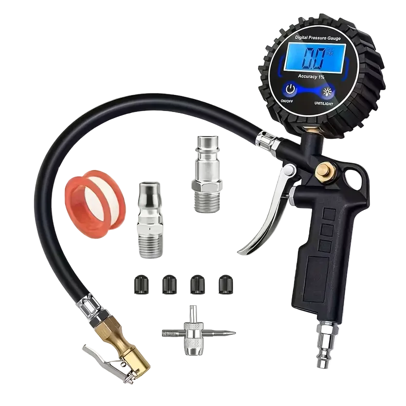 Heavy-Duty Digital Tire Pressure Gauge with Inflator – 250 PSI
