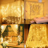 300 LED Fairy Curtain Lights for Ramadan & Eid – Warm White