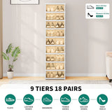 منظم تخزين الأحذية القابل للطي بـ 9 طبقات