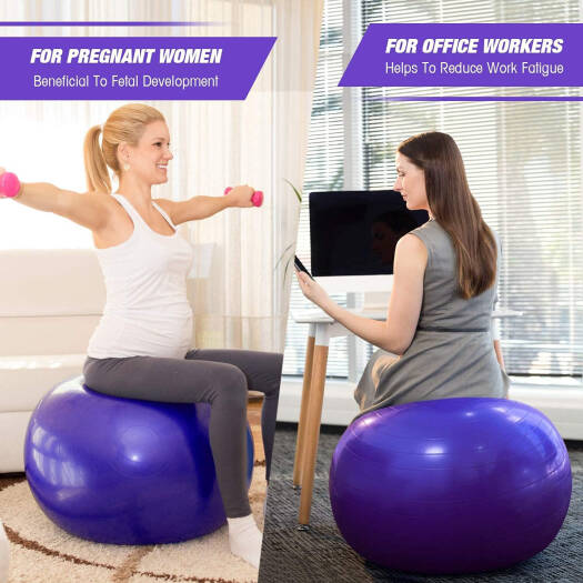 Yoga Ball Anti-Burst 65cm Exercise Ball with Air Pump-2