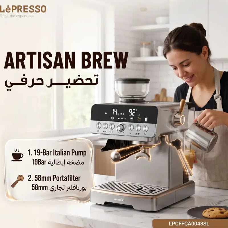 Lepresso CafféArtisan Semi-Automatic Coffee Machine with Dual Boiler System-5