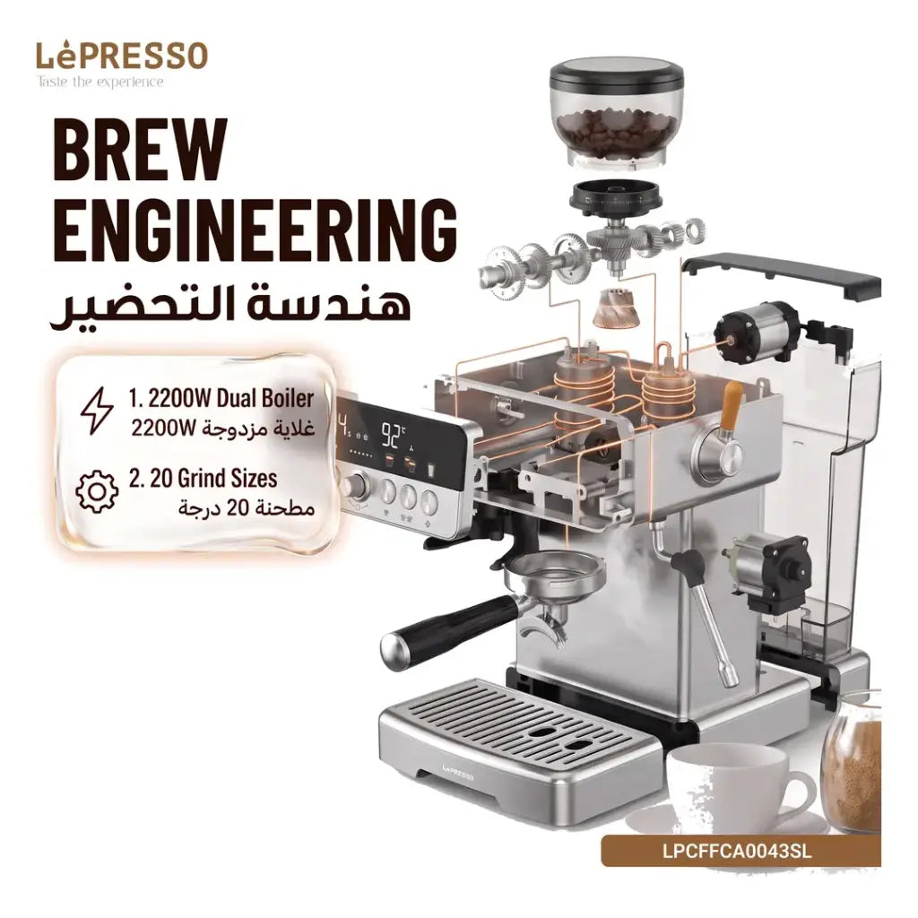 Lepresso CafféArtisan Semi-Automatic Coffee Machine with Dual Boiler System-6