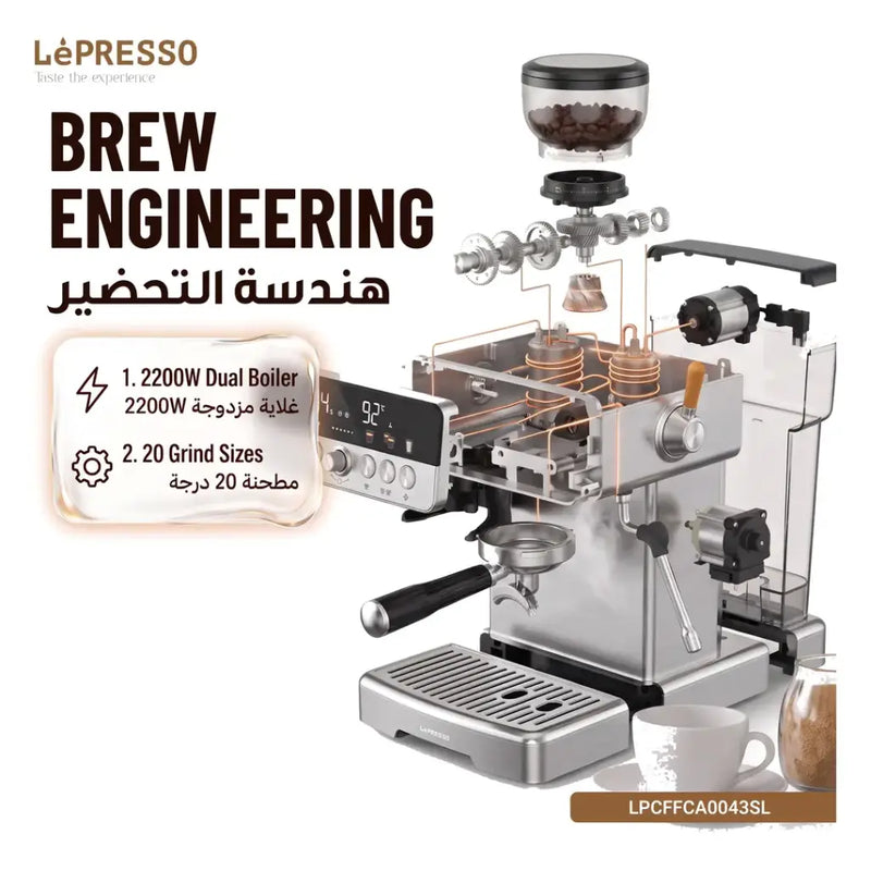 Lepresso CafféArtisan Semi-Automatic Coffee Machine with Dual Boiler System-6