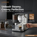 Lepresso 20 Bar Italian Pump Coffee Machine with Bean Grinder and Steam Wand