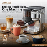 Lepresso 20 Bar Italian Pump Coffee Machine with Bean Grinder and Steam Wand