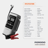 Porodo Multi-Function 6-In-1 Power Tool Jump Starter with Air Compressor & Power Bank