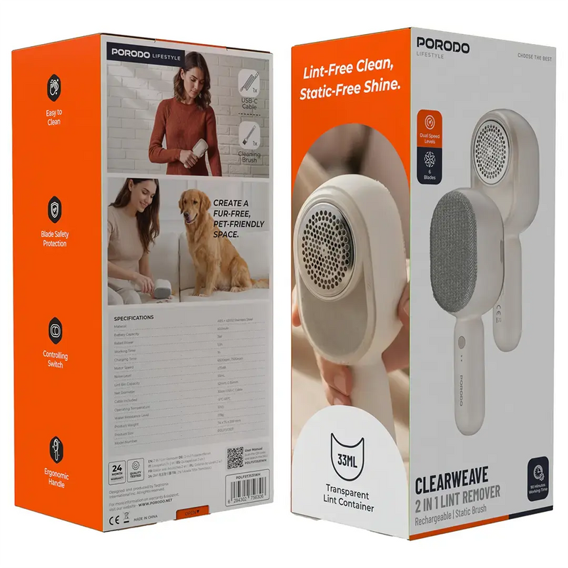 Porodo Lifestyle Clearweave 2-In-1 Lint Remover-6