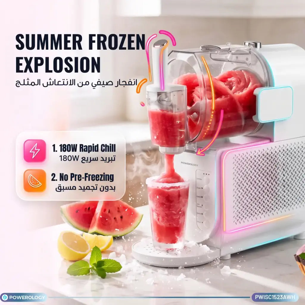 Powerology 2-in-1 Slush & Ice Cream Maker 1.5L-5