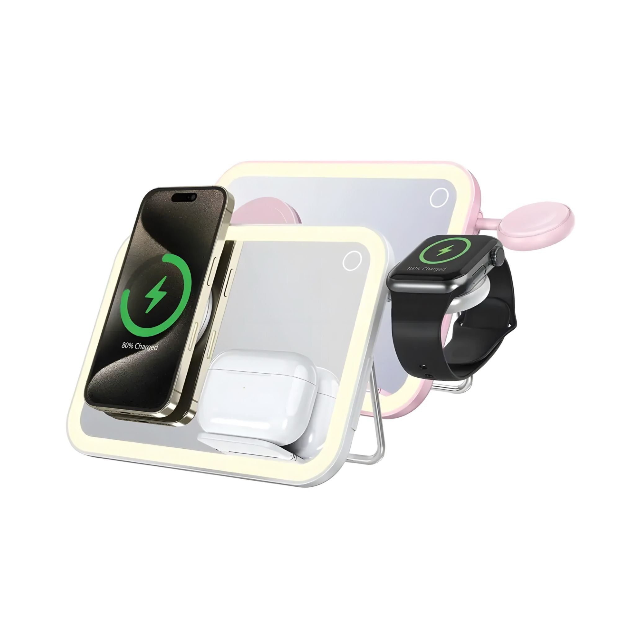 Porodo Wireless Charging Mirror with Lights