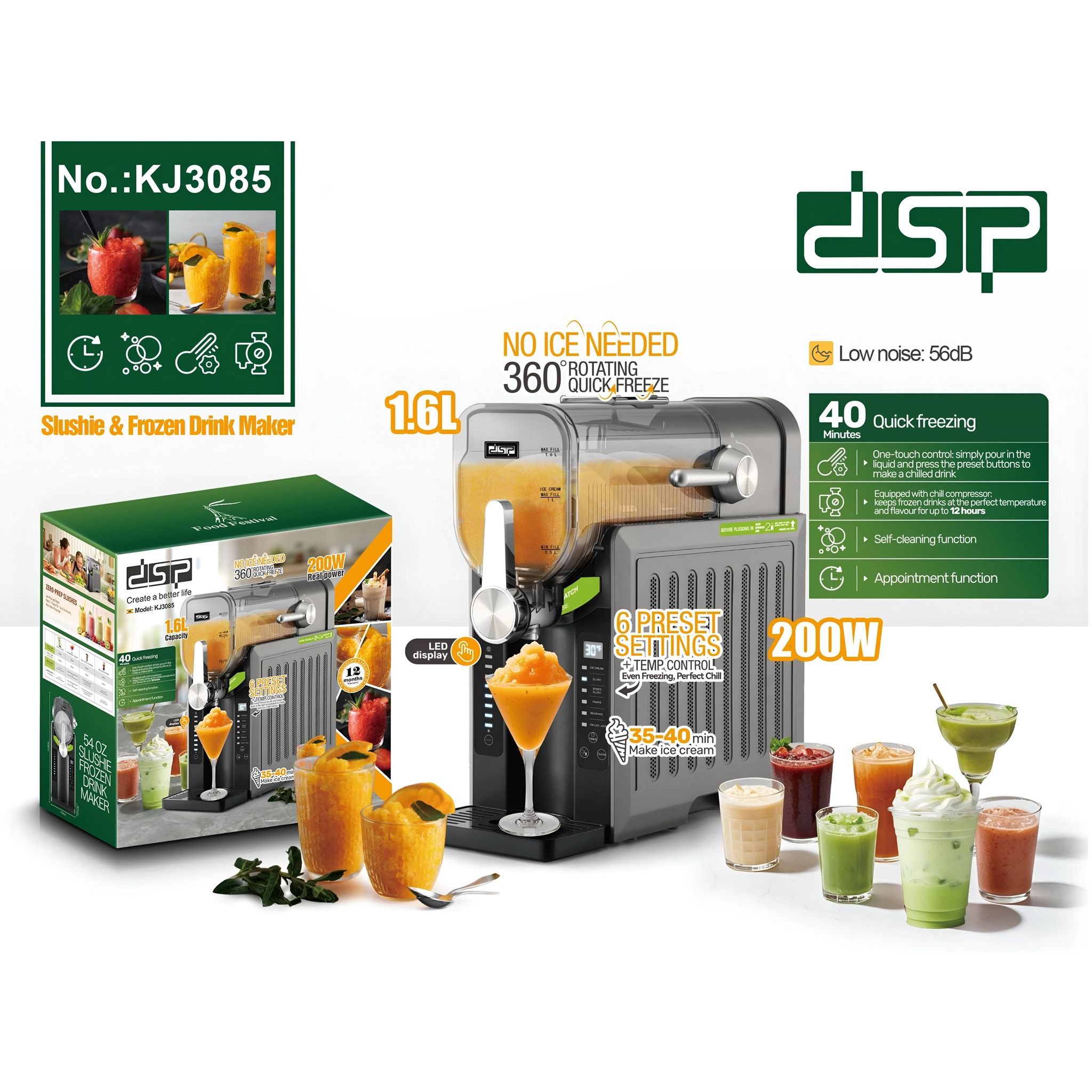 DSP KJ3085 Frozen Dessert & Smoothie Maker