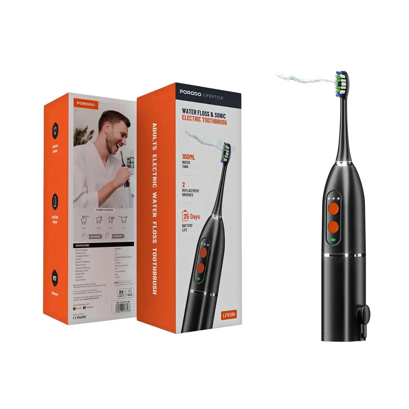 Porodo Electric Toothbrush with Water Floss