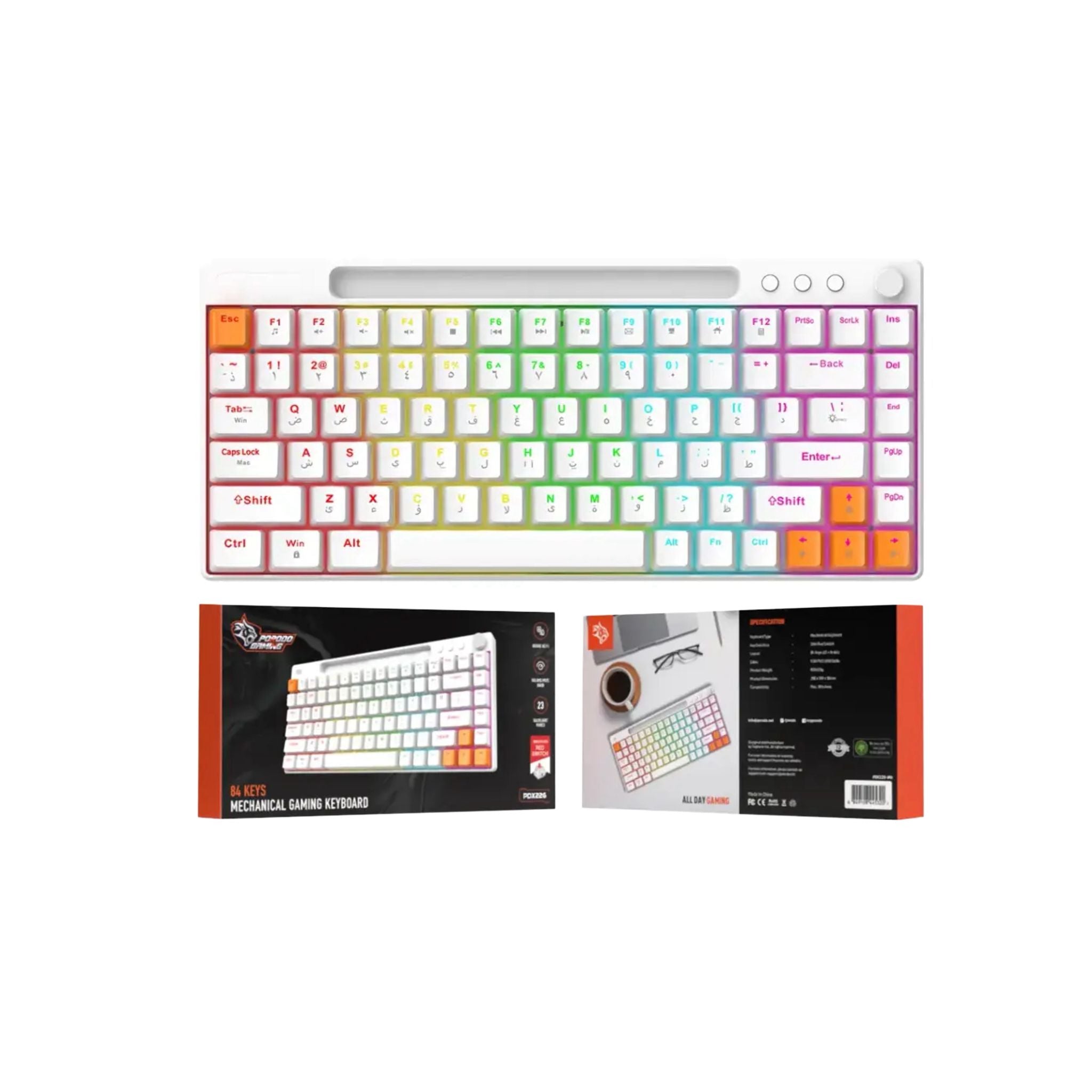 Porodo 84-Key Mechanical Gaming Keyboard