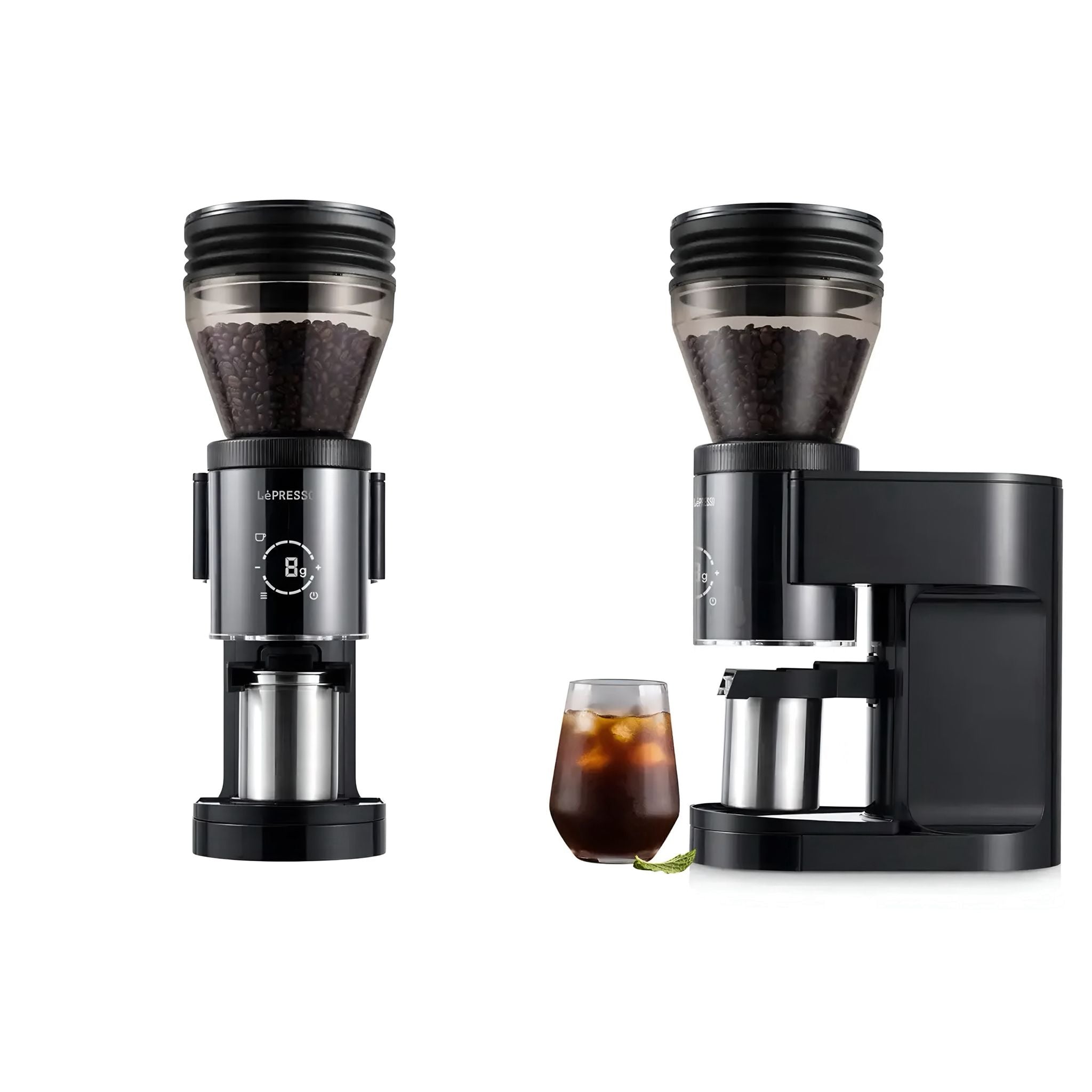 LePresso Conical Burr Grinder with Digital Weight Control
