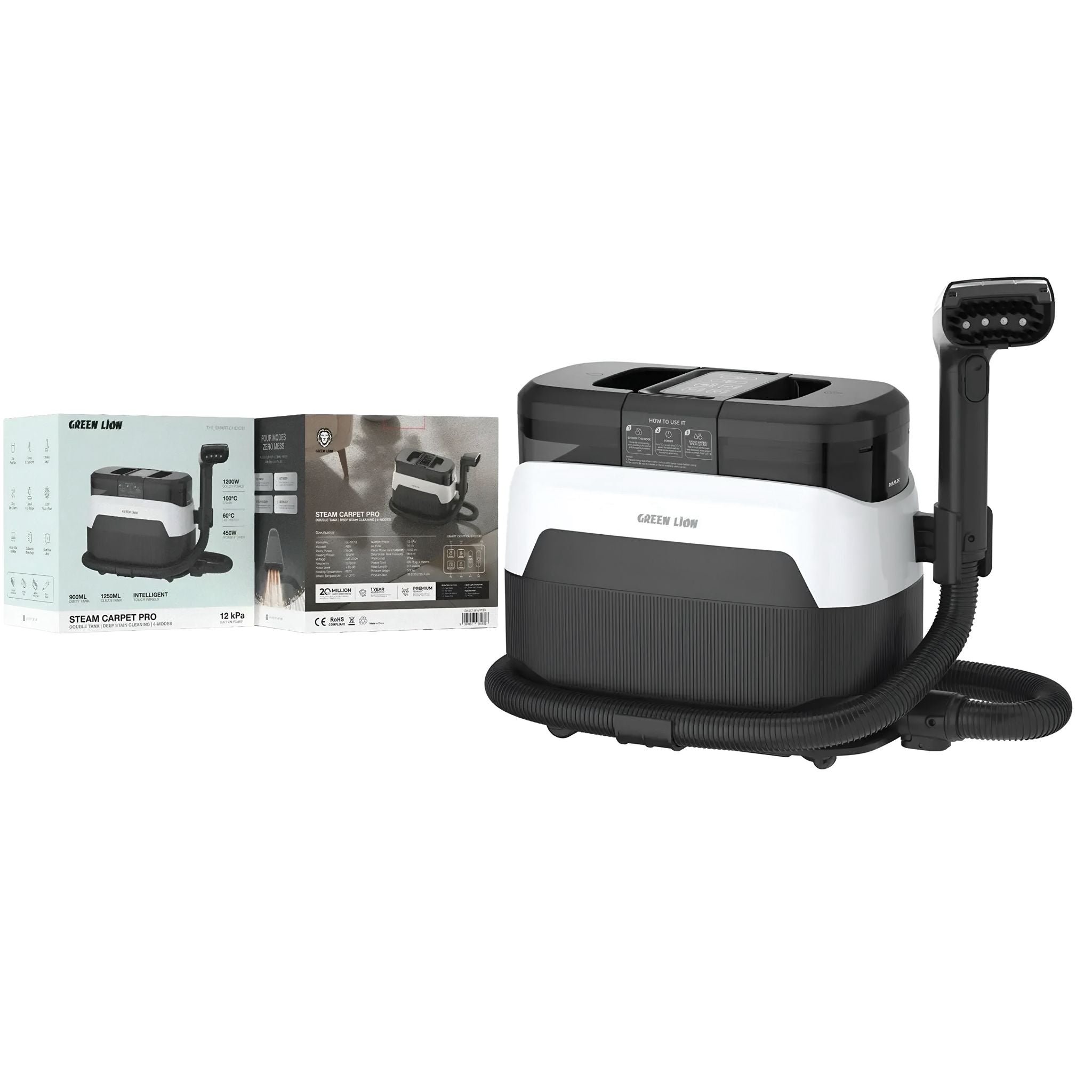 Green Lion Steam Carpet Cleaner – 2-Year Warranty