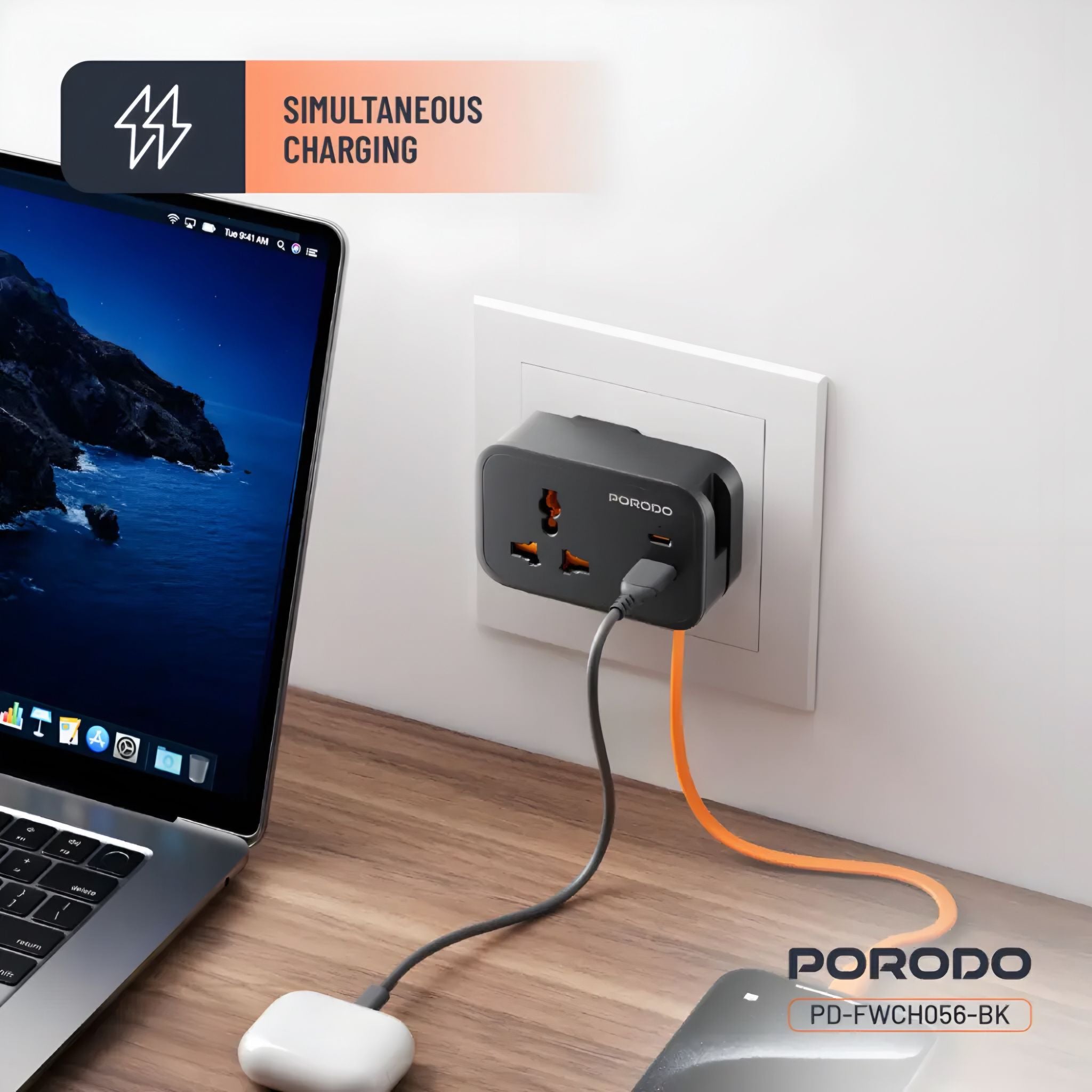 Porodo Universal Wall Socket