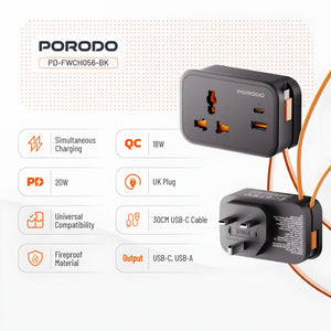 Porodo Universal Wall Socket