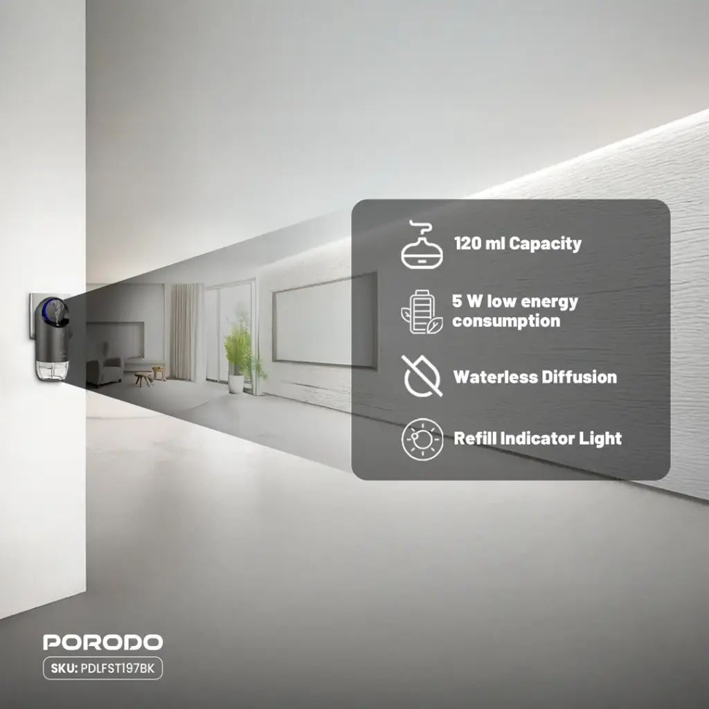 Porodo Wall Plug-In Essential Oil Diffuser
