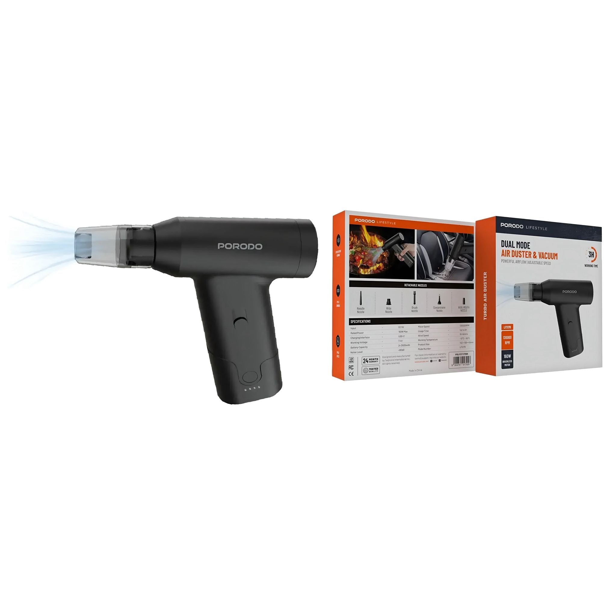 Porodo Dual-Mode Air Duster & Vacuum