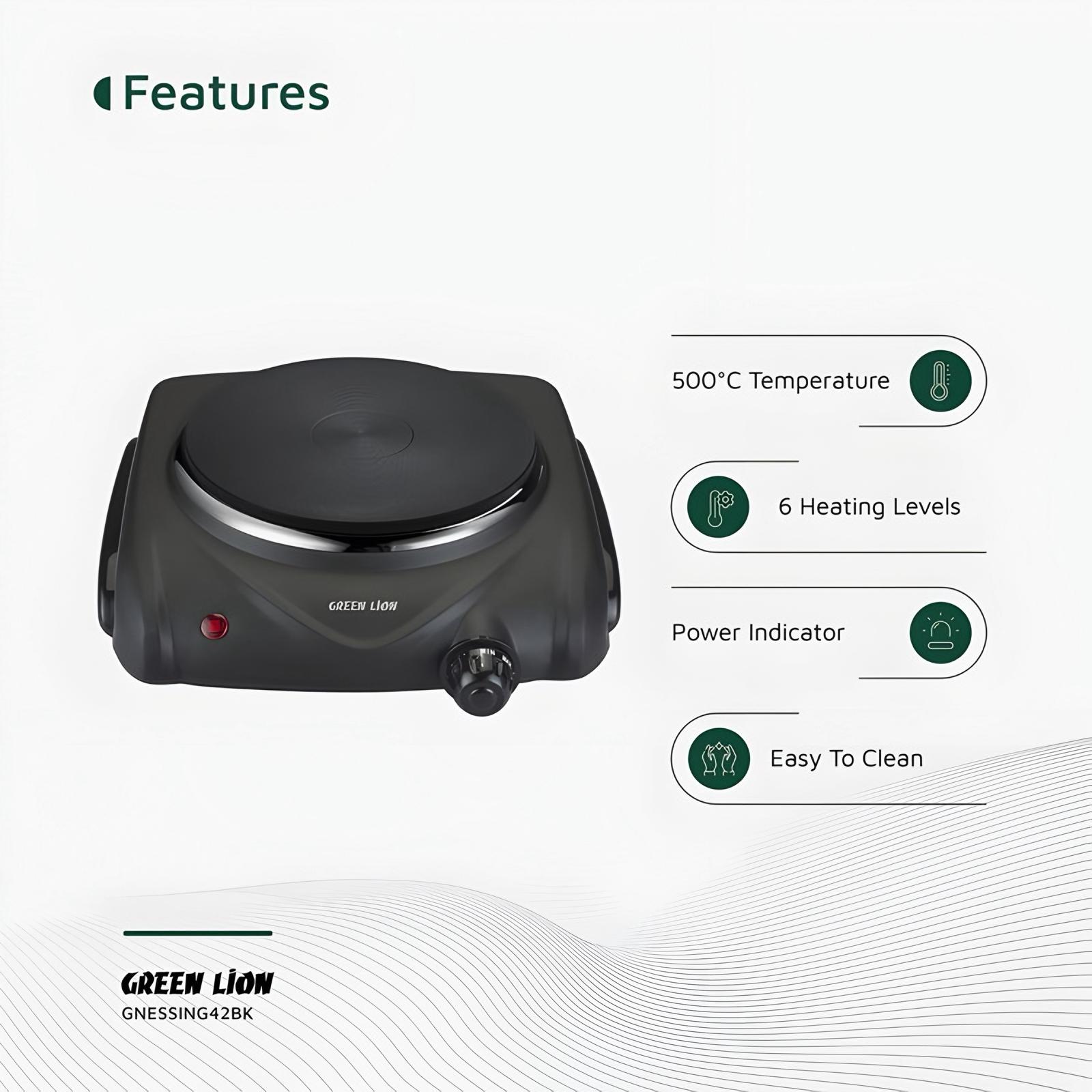Green Lion Single Hot Plate Electric Stove 1500W – 2 Years Warranty
