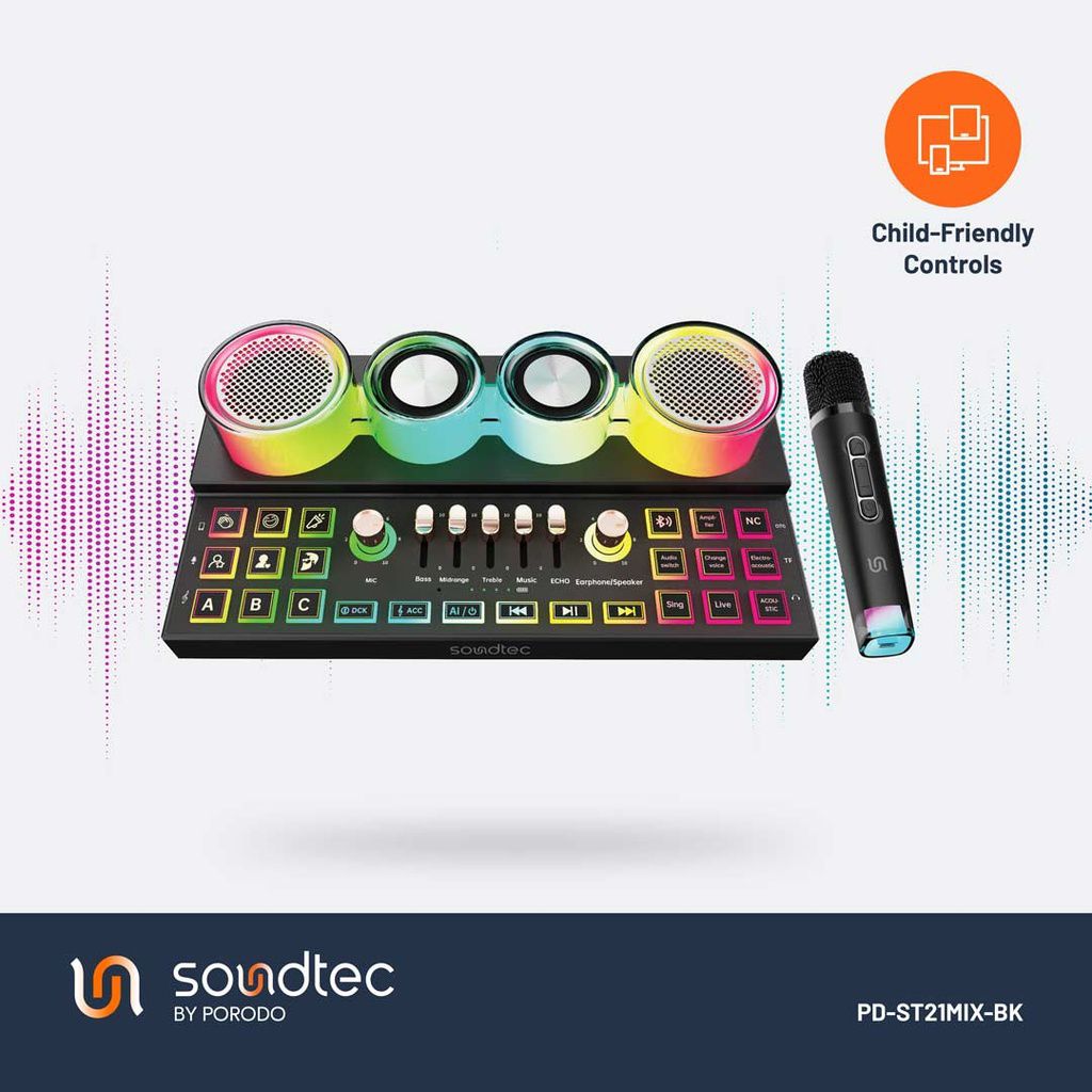 Porodo Soundtec Audio Mixer and Speaker