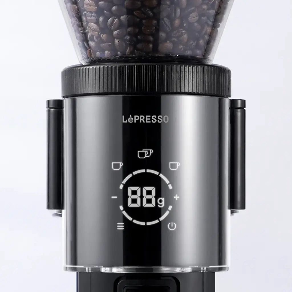LePresso Conical Burr Grinder with Digital Weight Control