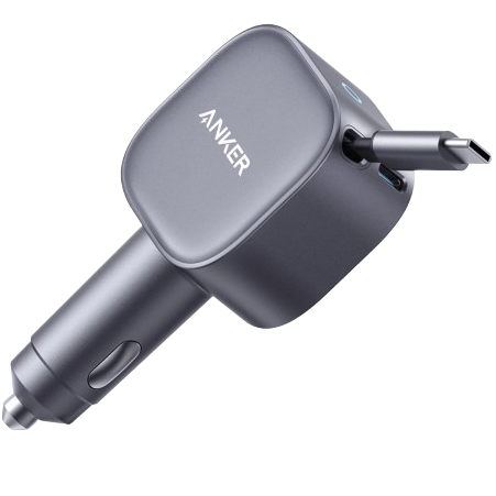 Anker Nano 75W Fast Car Charger with Retractable USB-C Cable-1