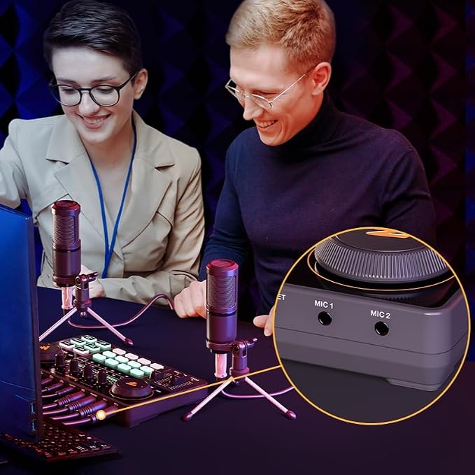 استوديو ماونو المحمول المتكامل لإنتاج البودكاست مع ميكروفون وواجهة صوتية - JawdaTop
