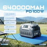 باور ستيشن متنقلة من باورولوجي / قوة 2500 واط / سعة 640 الف mAh / مع 7 مداخل - JawdaTop