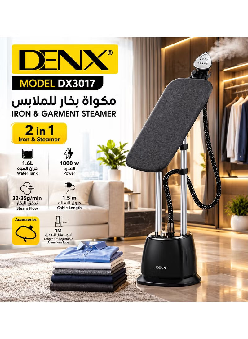 DENX DX3017 2-in-1 Garment Steamer & Steam Iron – 1800W-2