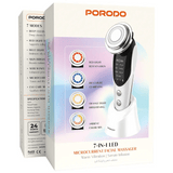 جهاز مساج الوجه بورودو 7 في 1 بالتيار الدقيق وإضاءة إل إي دي - JawdaTop