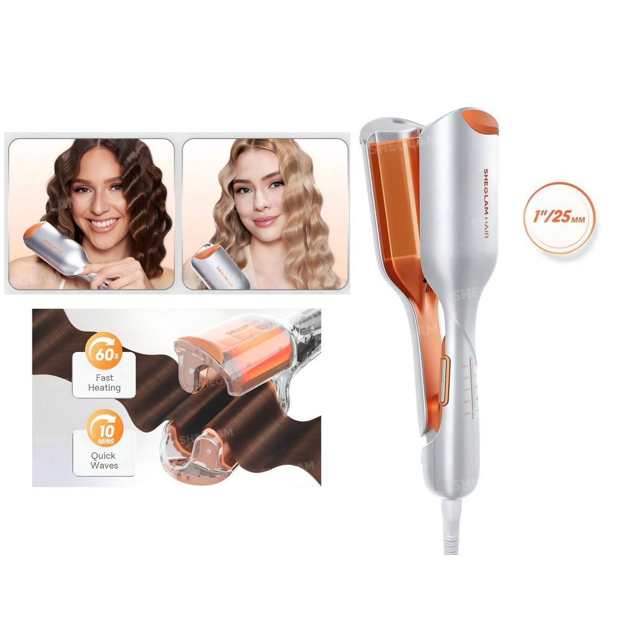 جهاز تمويج الشعر شيقلام ٢٥ ملم - JawdaTop