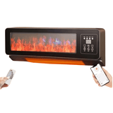مدفأة كهربائية بتأثير لهب واقعي وإضاءة إل إي دي مع تحكم عن بُعد - JawdaTop