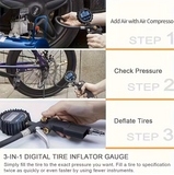 Heavy-Duty Digital Tire Pressure Gauge with Inflator – 250 PSI