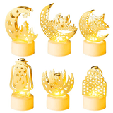 طقم 6 فوانيس ديكور رمضان وعيد الفطر بإضاءة ليد - JawdaTop