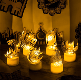 طقم 6 فوانيس ديكور رمضان وعيد الفطر بإضاءة ليد - JawdaTop